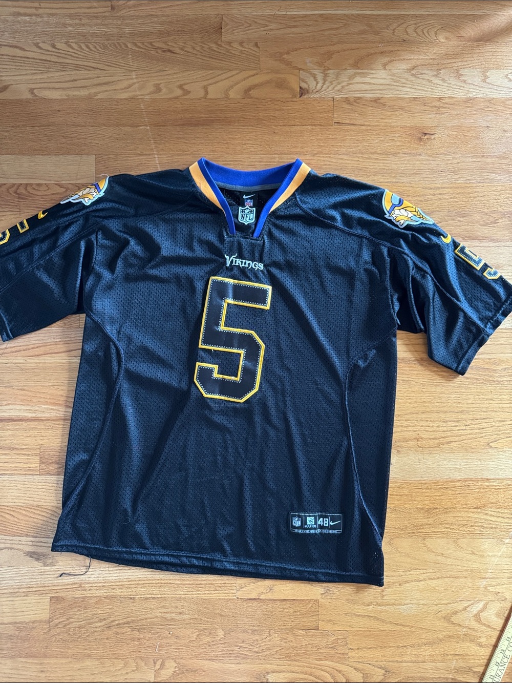 NFL Vikings Black Bridgewater #5 Men's Football Mesh Jersey